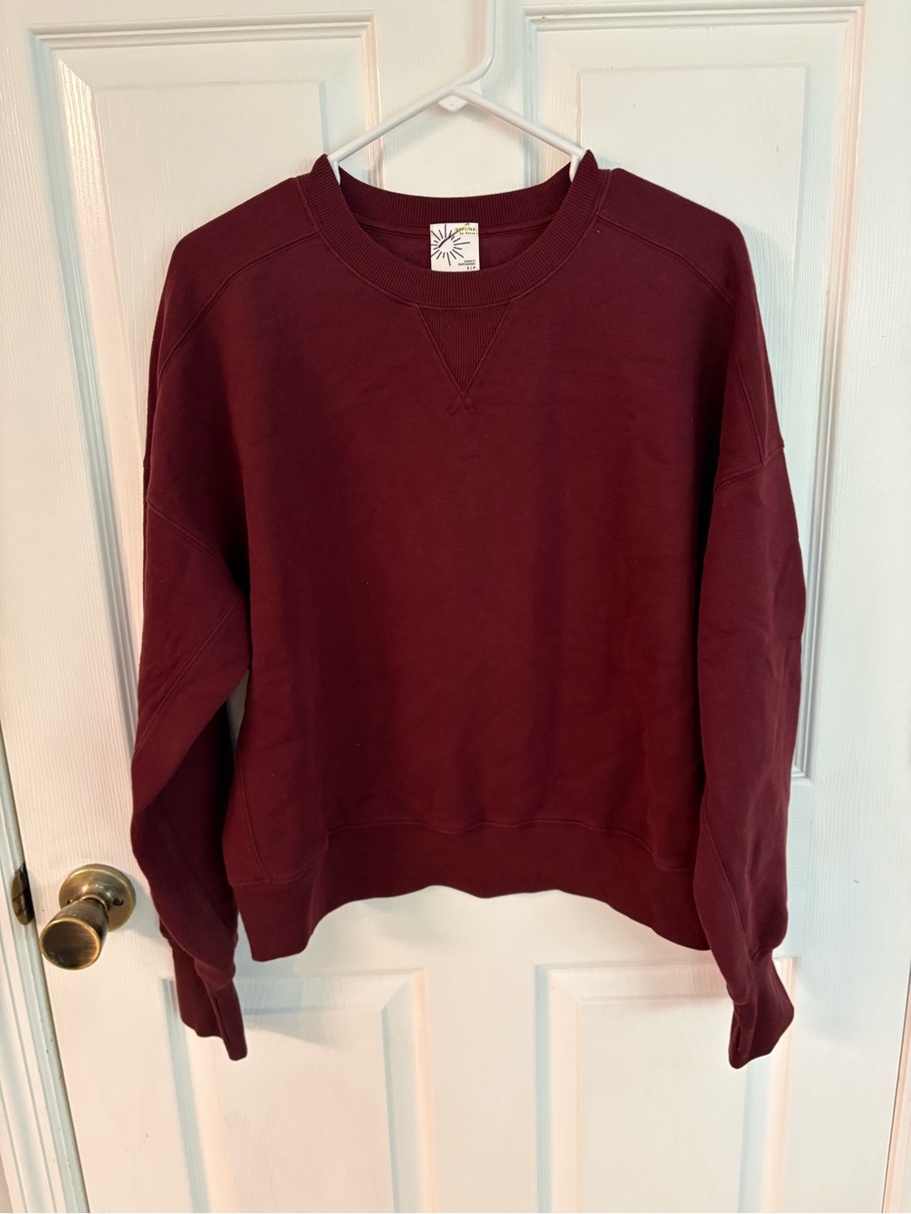 new aerie Women's Crewneck Sweatshirt - Wine burgundy maroon red